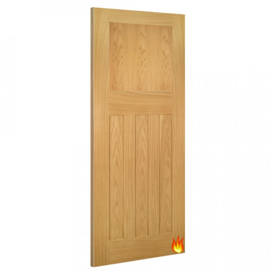 Cambridge Internal Oak Fire Door FD30 (Shaker style) with 18mm lippings